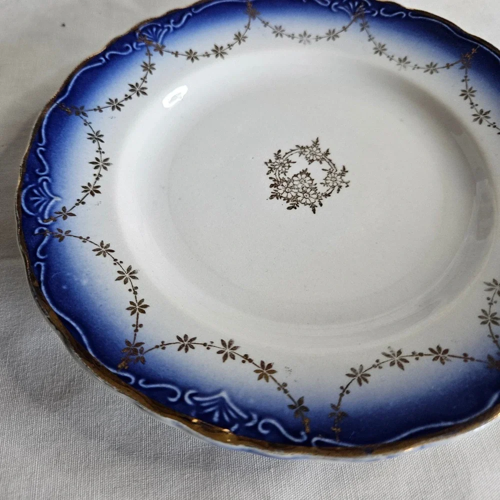 Antique La Francaise FC Co Porcelain Flow Blue FC8 Pattern Plate 6